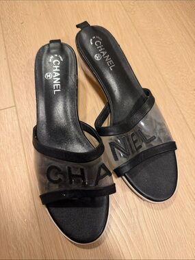 Clear slides mules